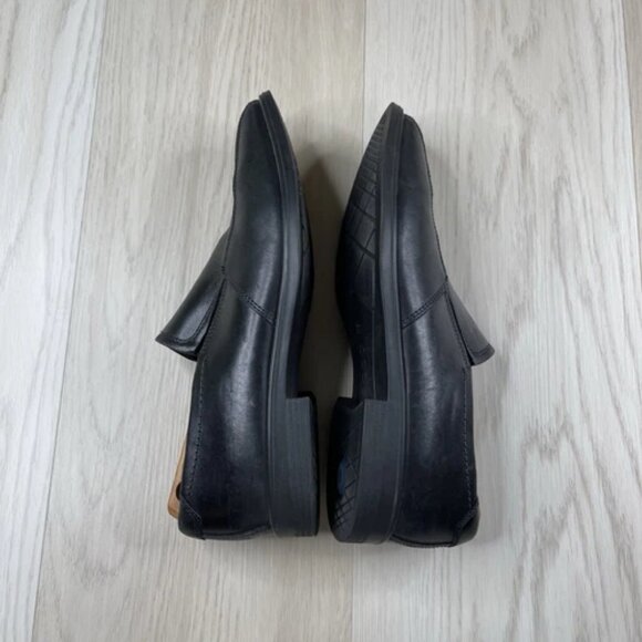 Ecco Mens Black Shoes Size 45 Leather Loafer Slip On - Picture 6 of 12